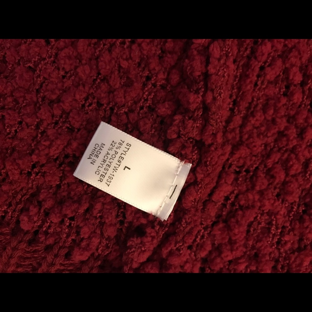 Zenana Cabernet Popcorn Sweater Cardigan - Picture 4 of 4